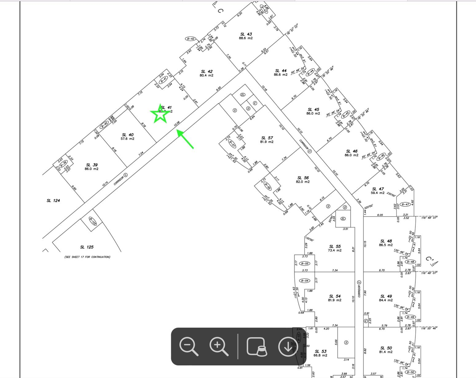 strata plan showing the position of unit in the building