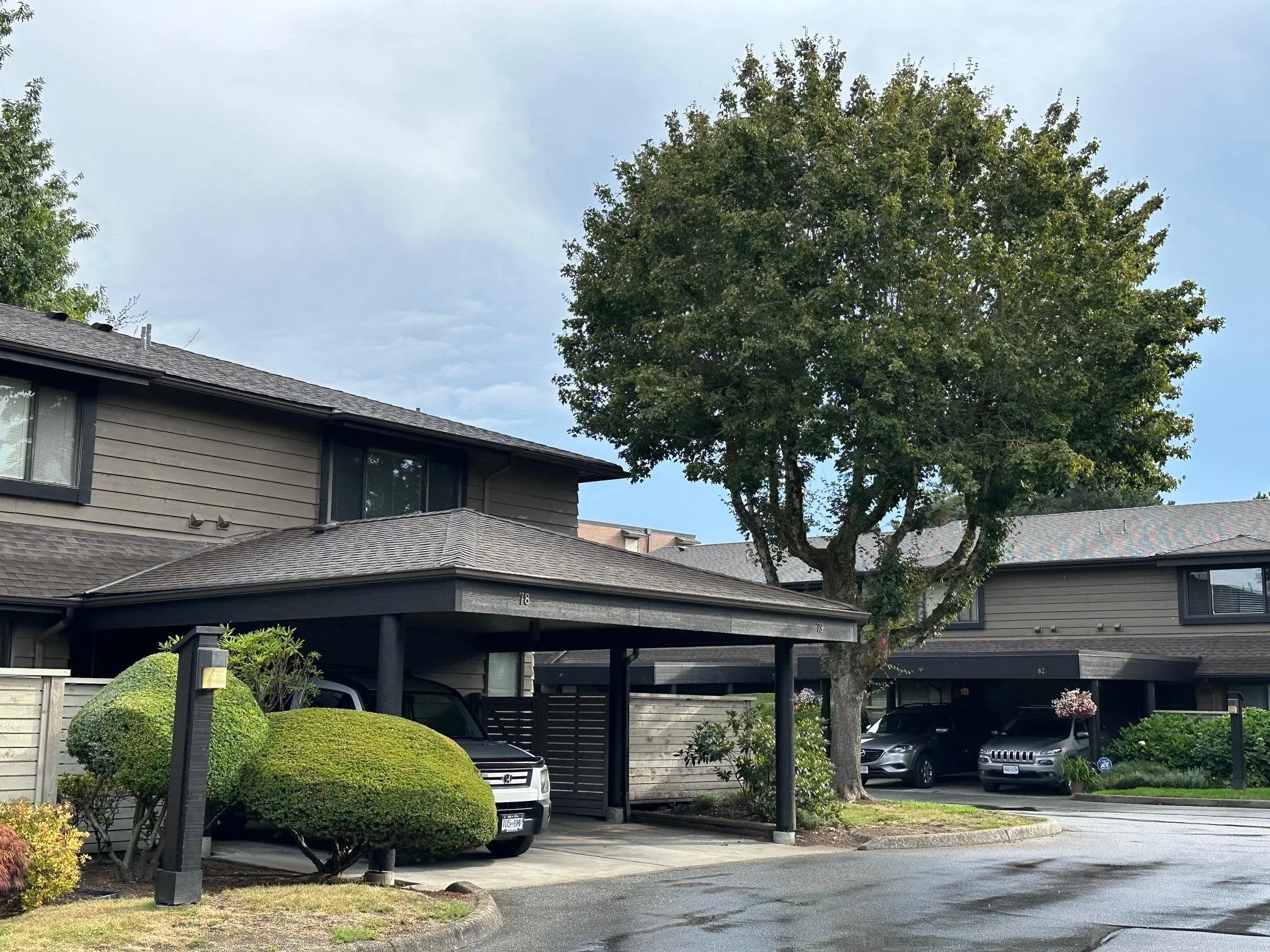 Maple Village is an 87-unit strata corporation situated on over 5 acres. This means space....notice the wide driveways! There are also garden walkways linking the Dunoon side of the complex to the No 3 Road side and visitor parking for guests!