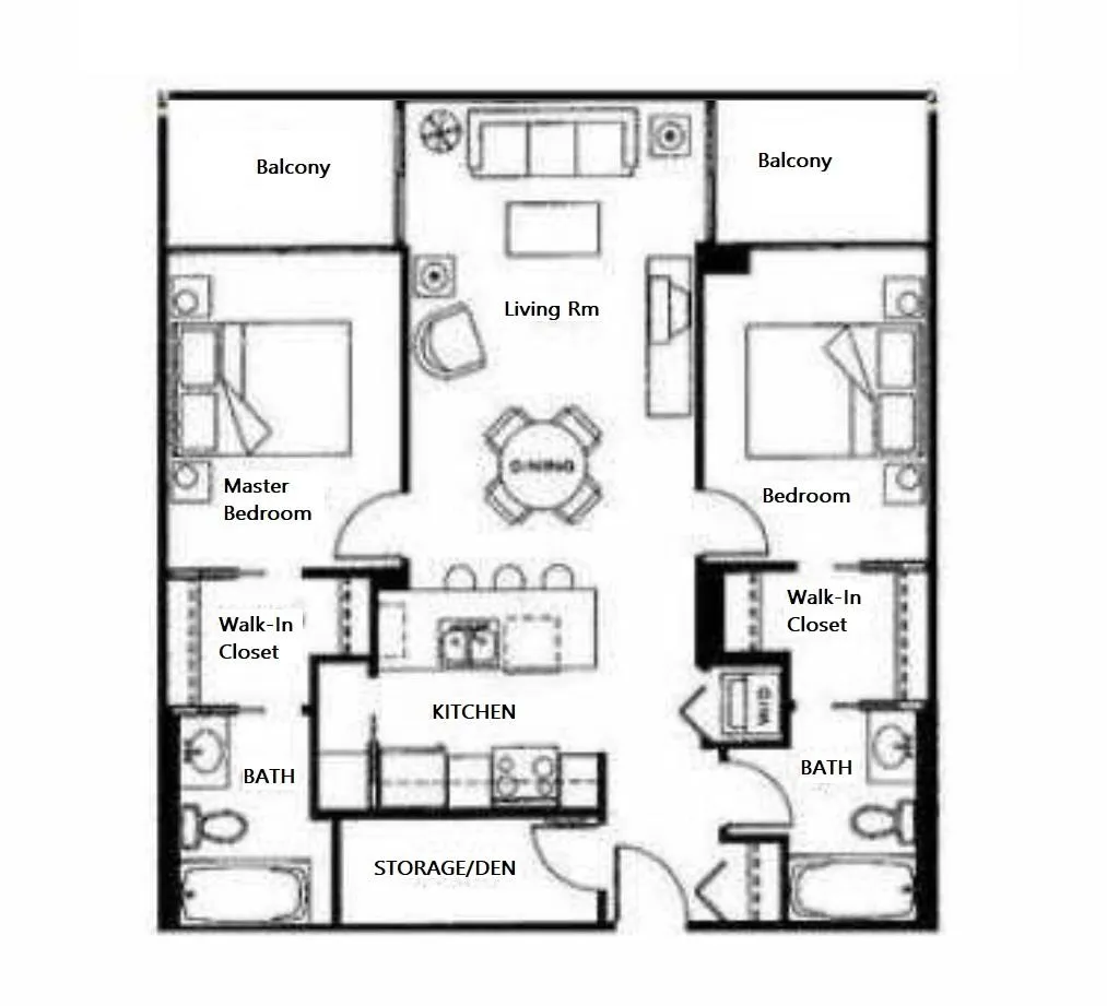 Floorplan layout of suite 1008