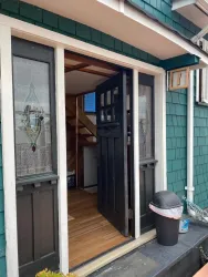 Stained Glass and Solid Wood Door