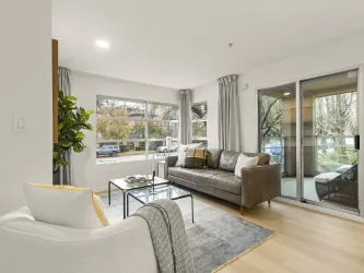 Living room with view to balcony