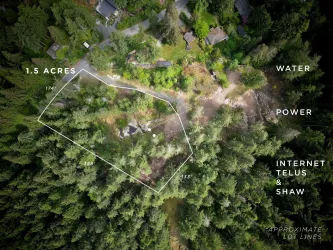 One of only two lots on Bowen fully serviced with power, water, Shaw and Telus to the build site. Jump directly into the design &  build process and save yourself years treework and hundreds of thousands of dollars compared to unserviced lots (aka “servic