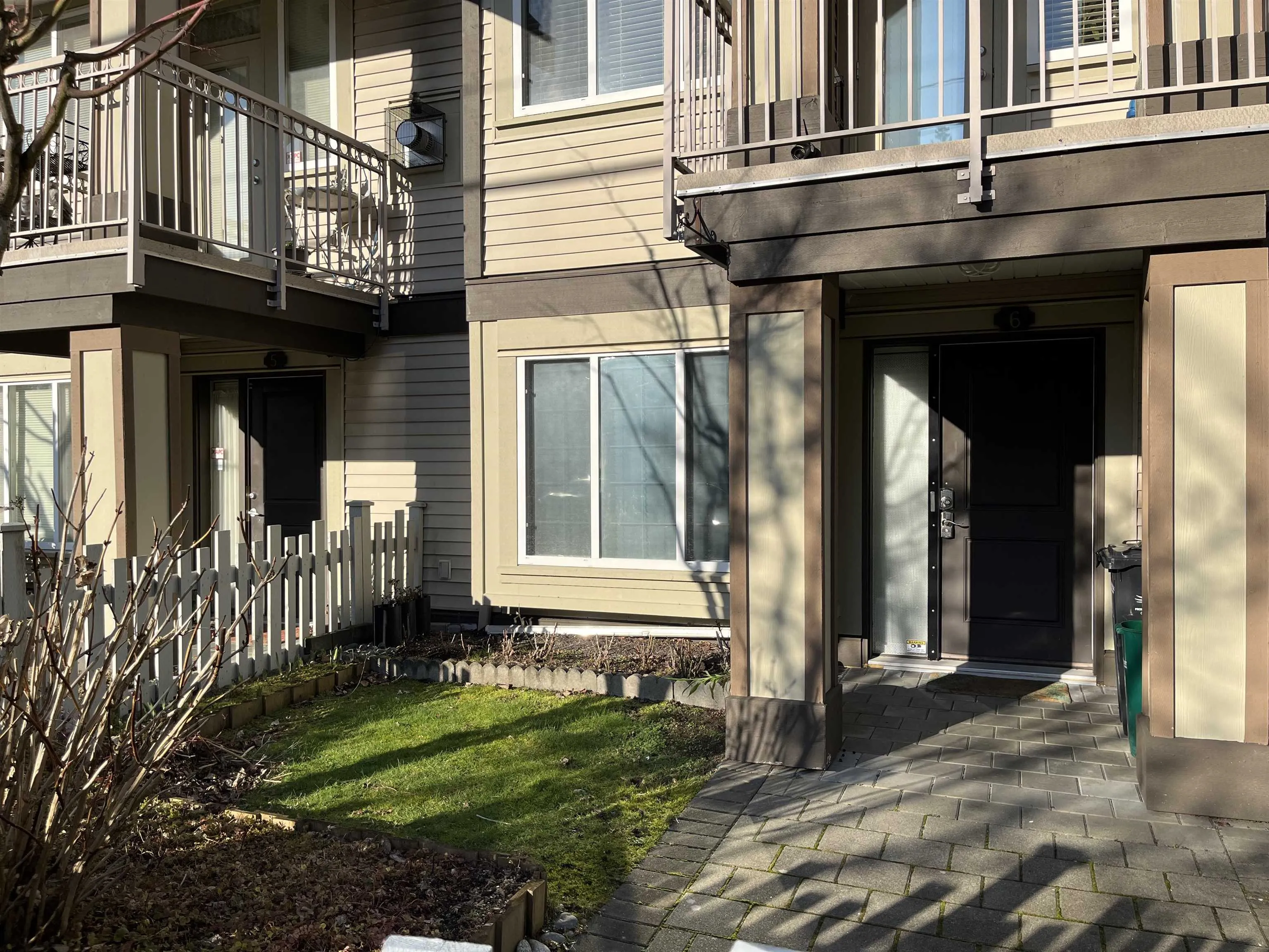 Fenced, south facing front yard