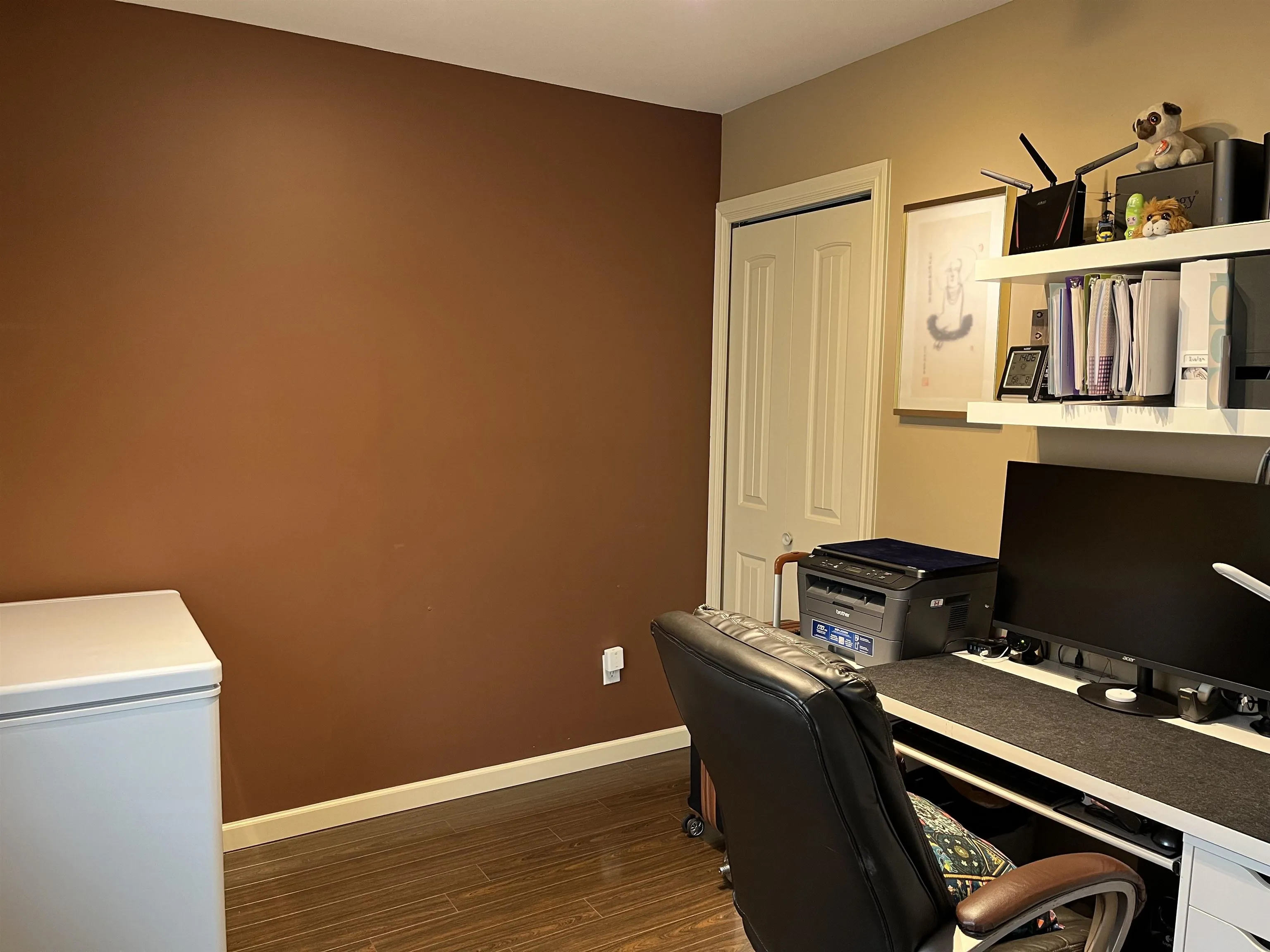 Bedroom downstairs, currently used as an office.