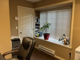 Bedroom downstairs, currently used as an office.